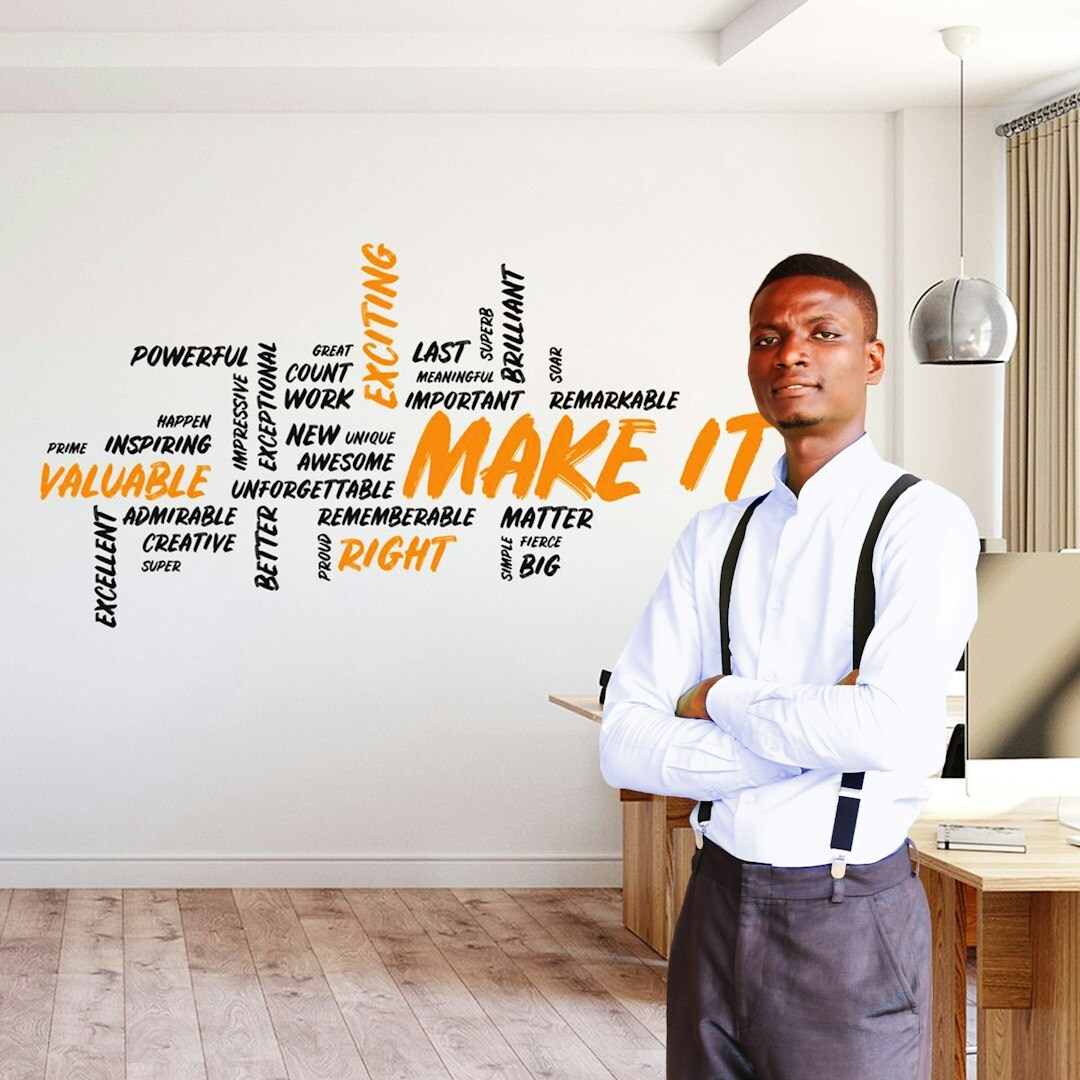 Young professional man project manager smiling